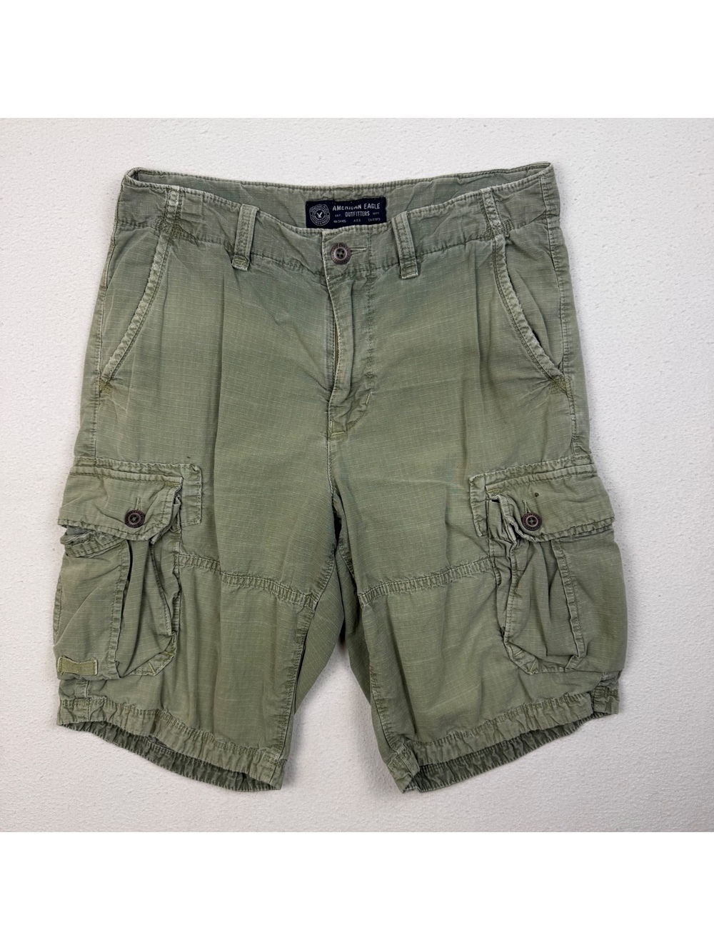 y2k American Eagle Green Cargo Shorts Men's 30